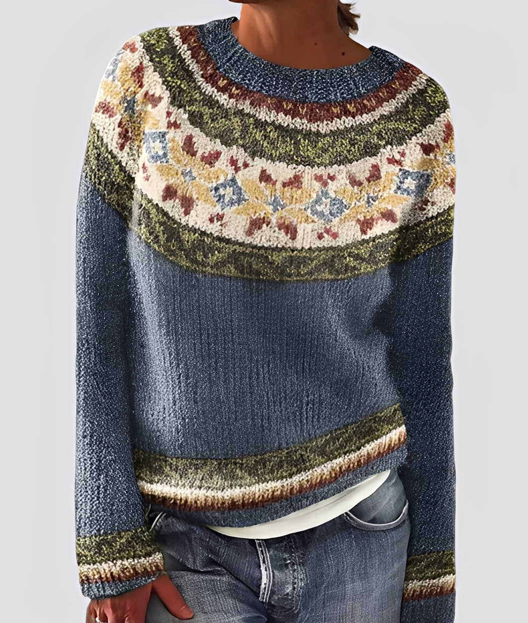 Christal - Κομψό, χαλαρά κομμένο μάλλινο πουλόβερ για γυναίκες