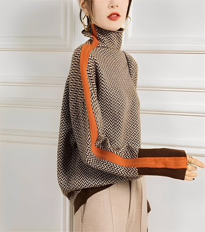 Anita - Κομψό πουλόβερ με ζιβάγκο από κασμίρι για γυναίκες