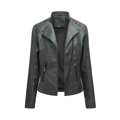Narelle - Stylish, slim short leather jacket for women