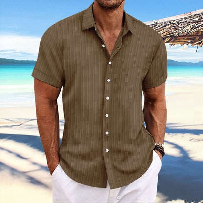 Dominic - Casual short-sleeve shirt with button placket for men
