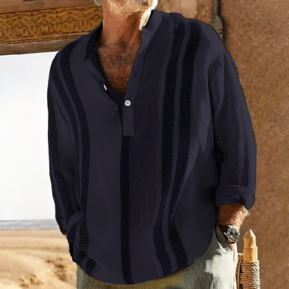 Westley - Chemise en lin rayée classique pour hommes