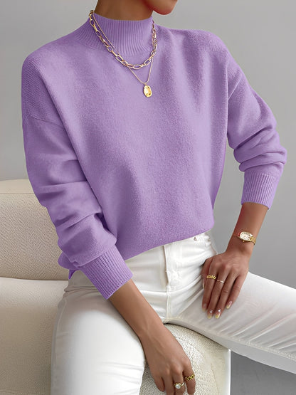 Roxana - Κομψό πλεκτό πουλόβερ με μισό λαιμό για γυναίκες