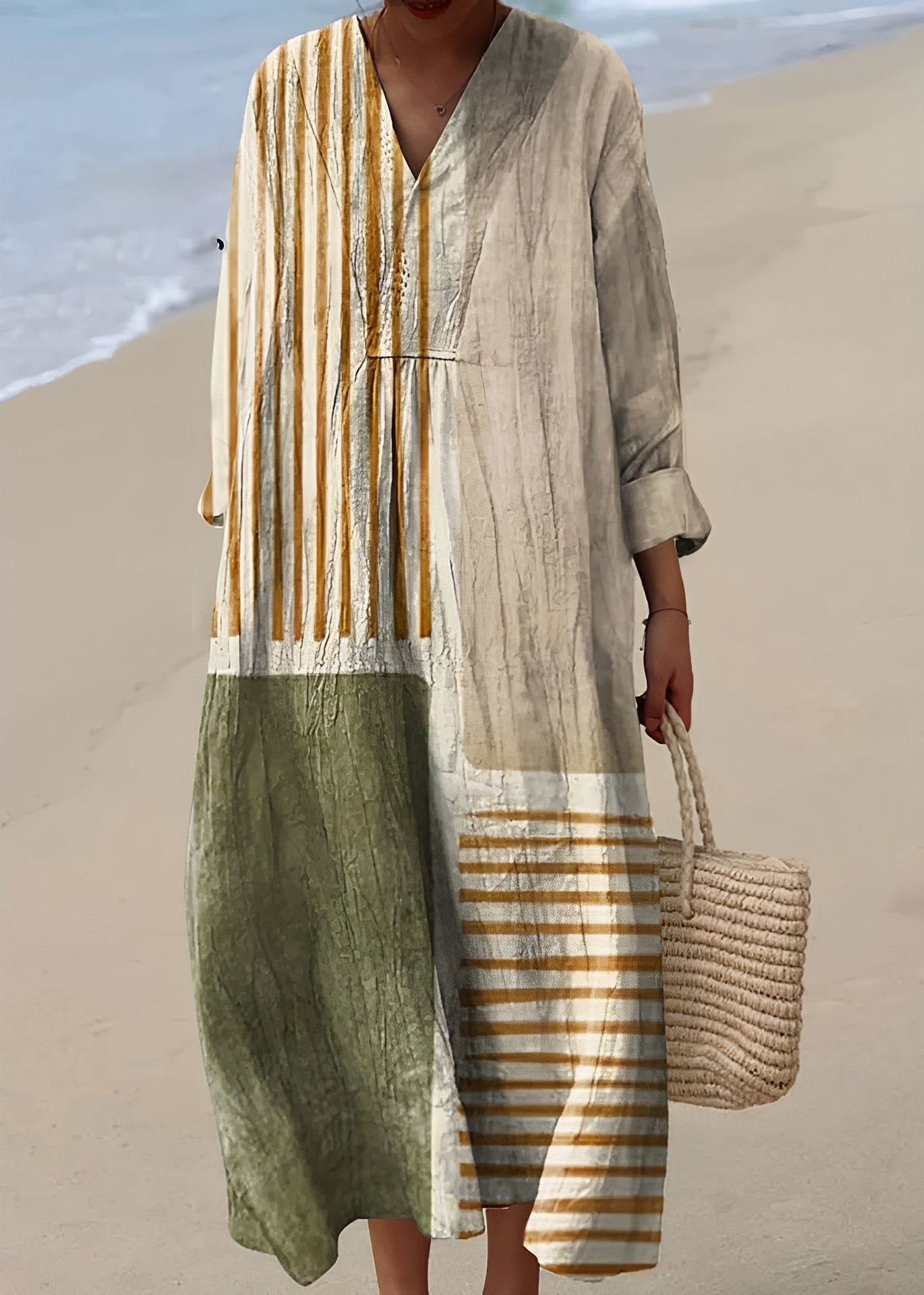 Leilani – Elegant V-Neck Dress for Women