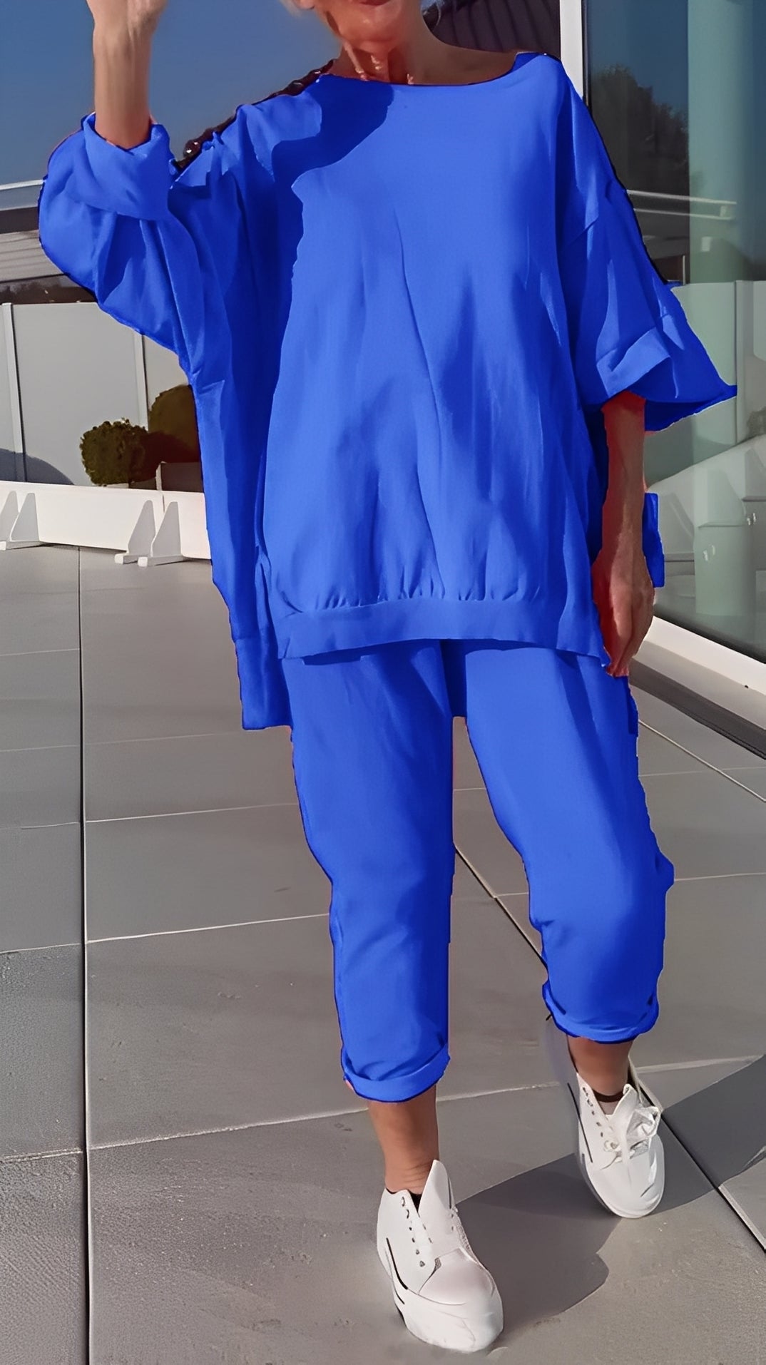 Eleanore - Χαλαρό σετ από χαλαρό πάνω και παντελόνι για γυναίκες