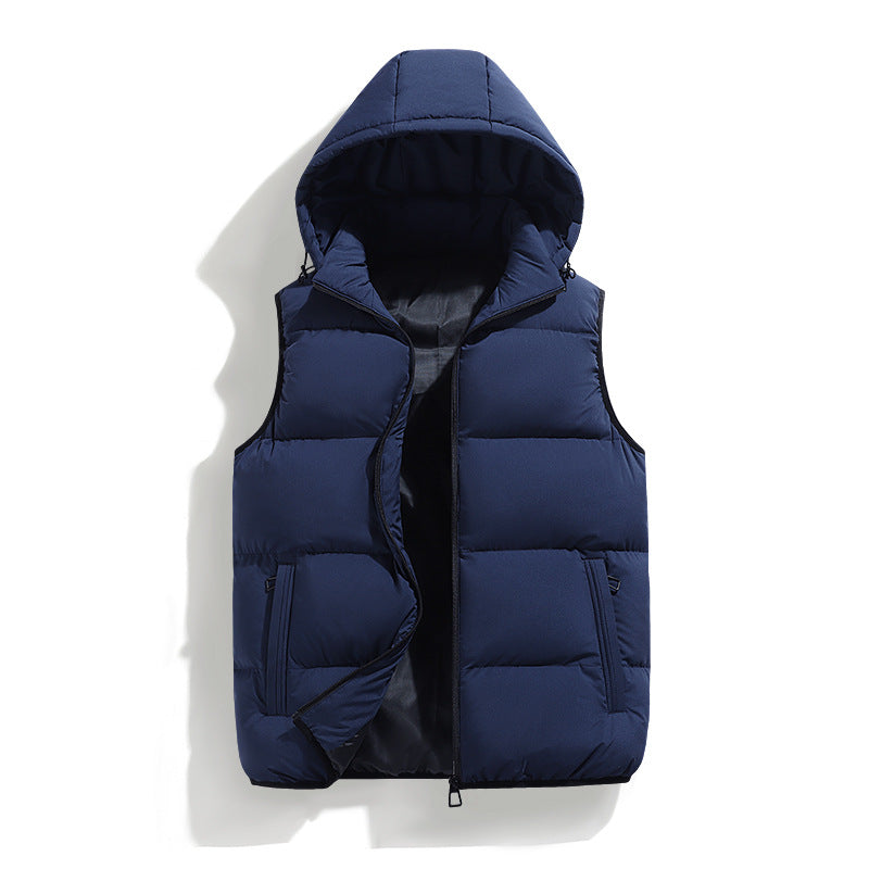 Kenneth - Modern, warm vest with hood for men