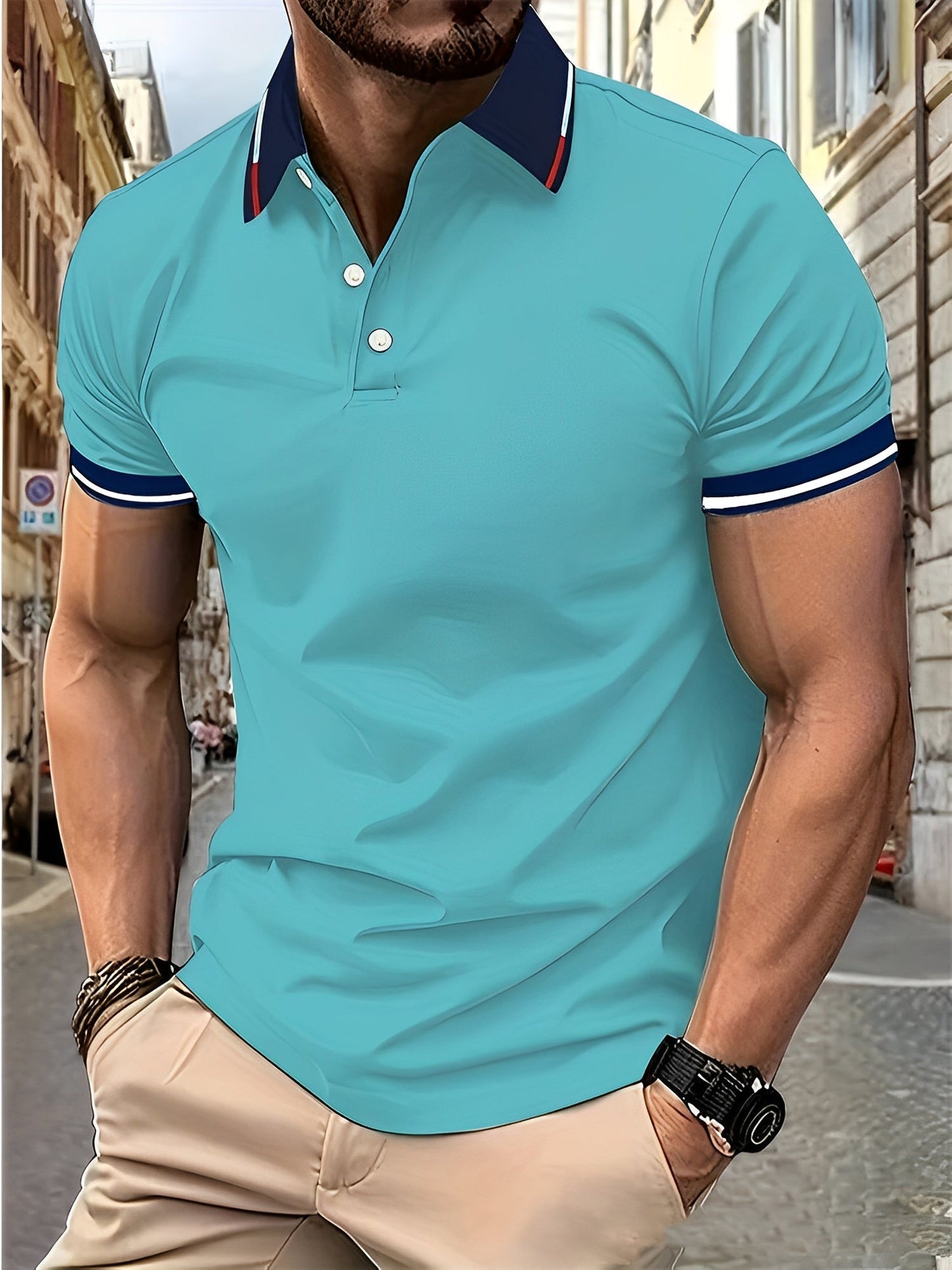 Matthew - Simple polo shirt with buttons for men