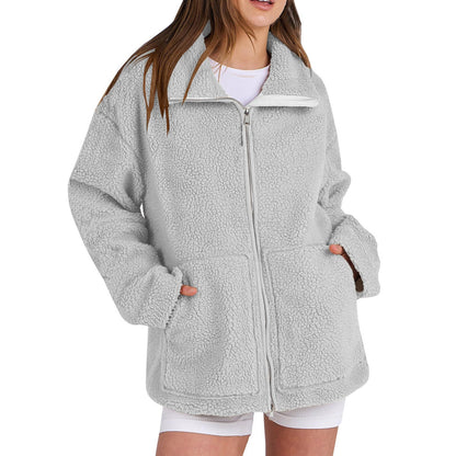 Adamina - Loose Wool Scarf with Turtleneck for Women