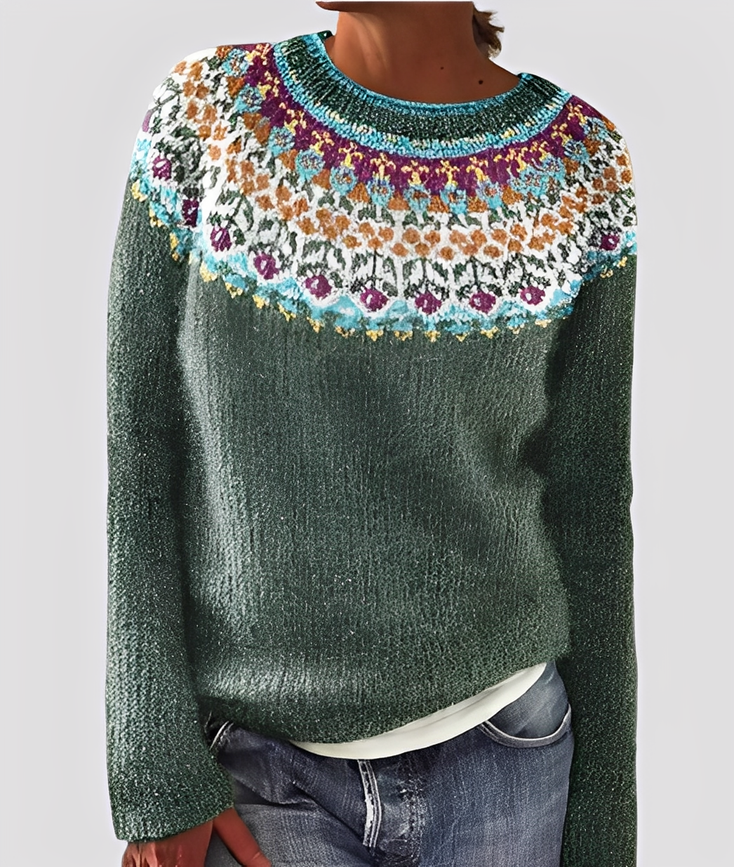 Christal - Κομψό, χαλαρά κομμένο μάλλινο πουλόβερ για γυναίκες