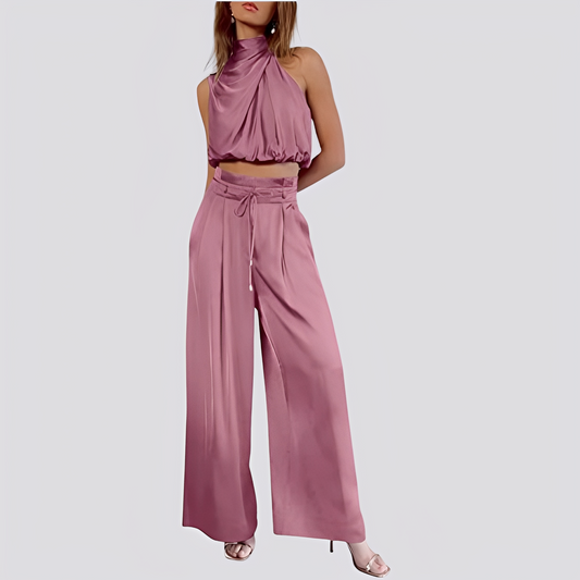 Laura - Casual, loose-fitting set with wide leg for women