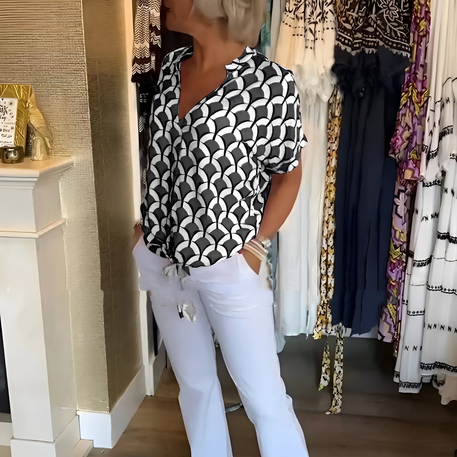 Leona - Women's Stylish Printed Top