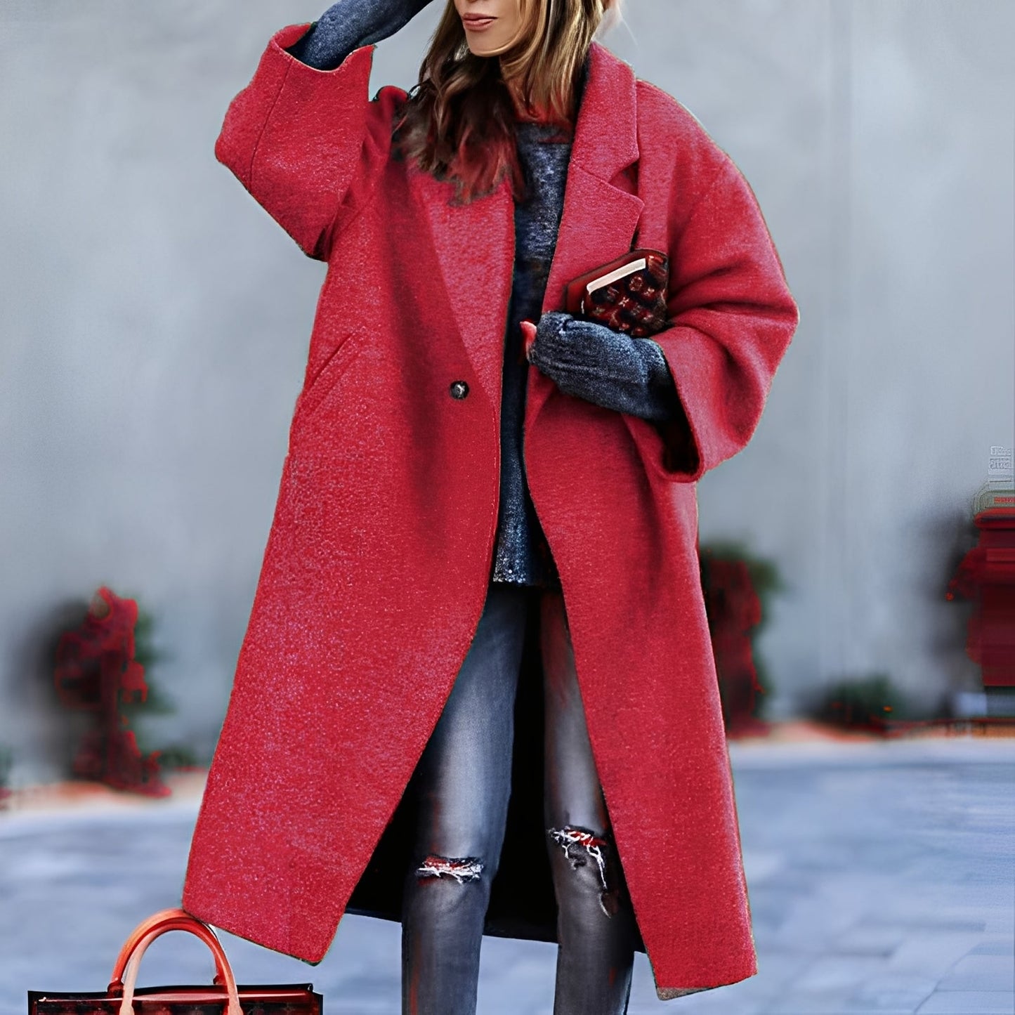 Haylie - Ένα κομψό, κλασικό, χαλαρό παλτό για γυναίκες