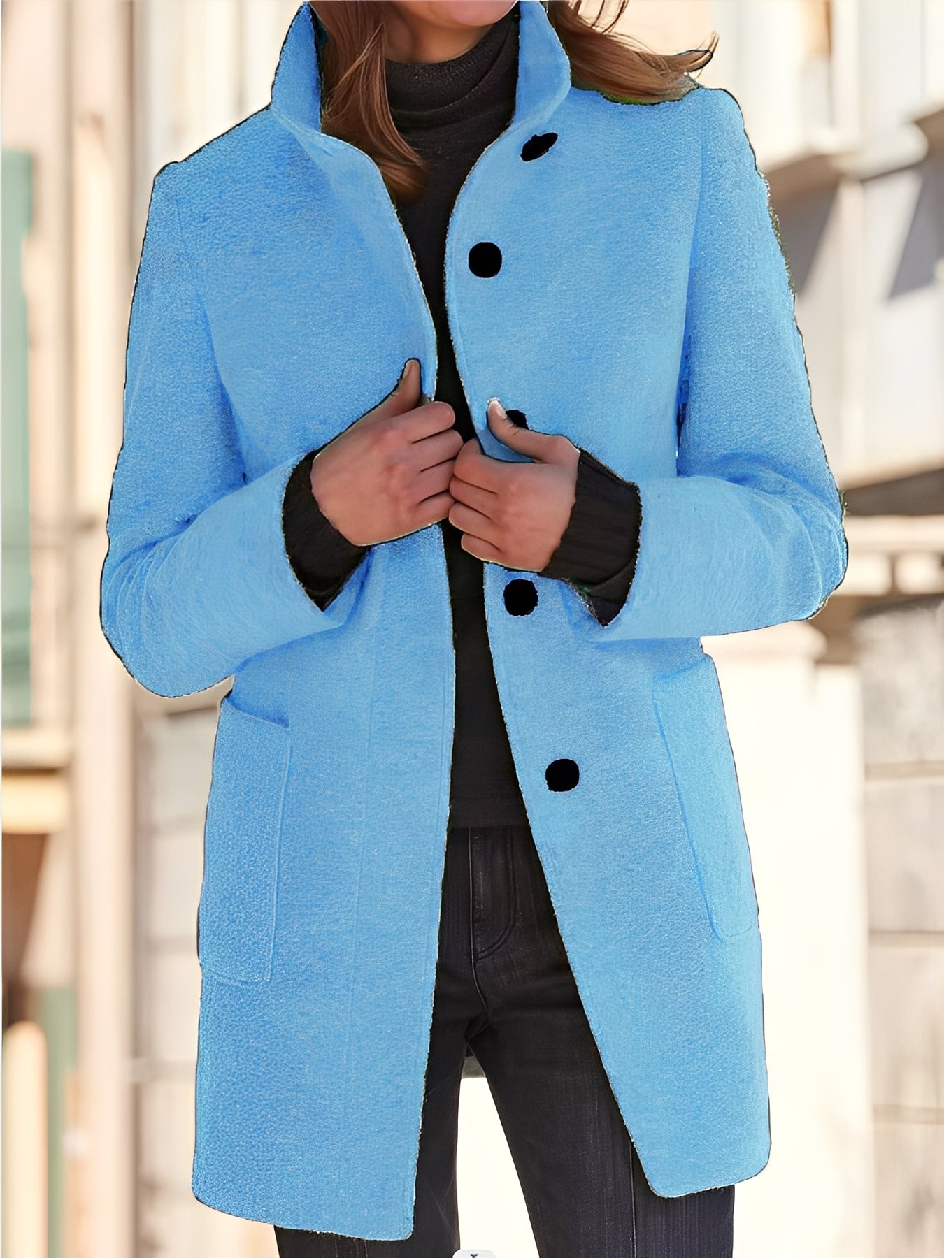 Michele - Windproof Wool Coat for Women