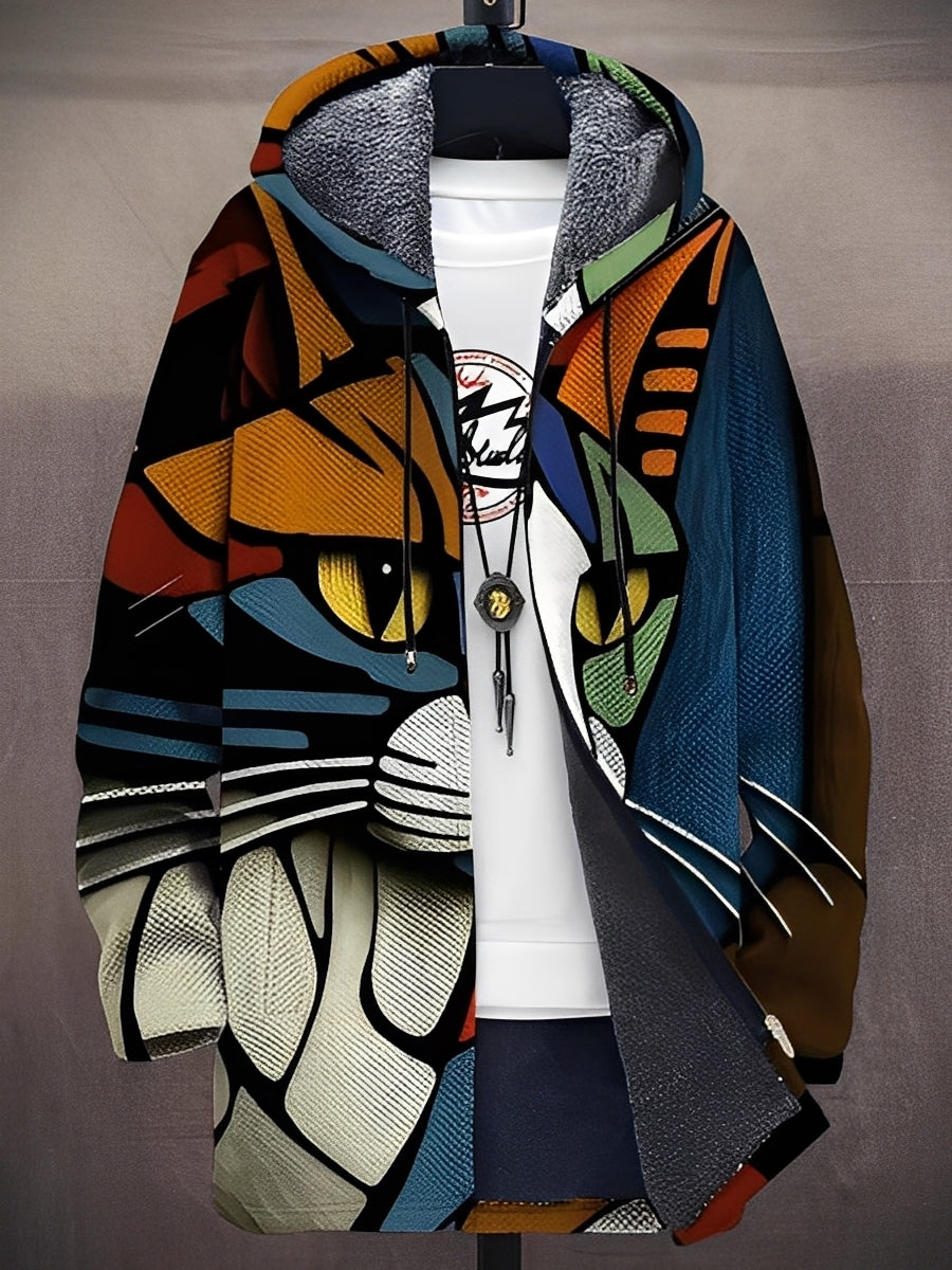 Trenton - Στιλάτη τυπωμένη ζακέτα με κουκούλα για άνδρες