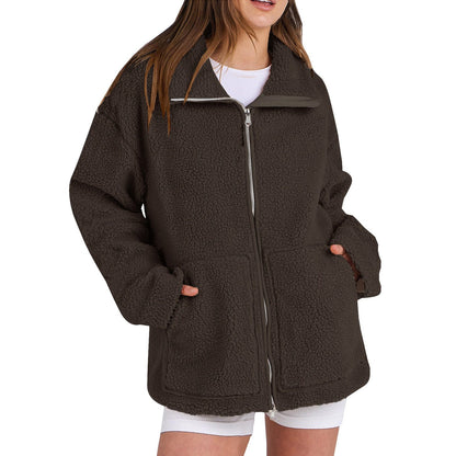 Adamina - Loose Wool Scarf with Turtleneck for Women