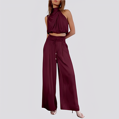 Laura - Casual, loose-fitting set with wide leg for women