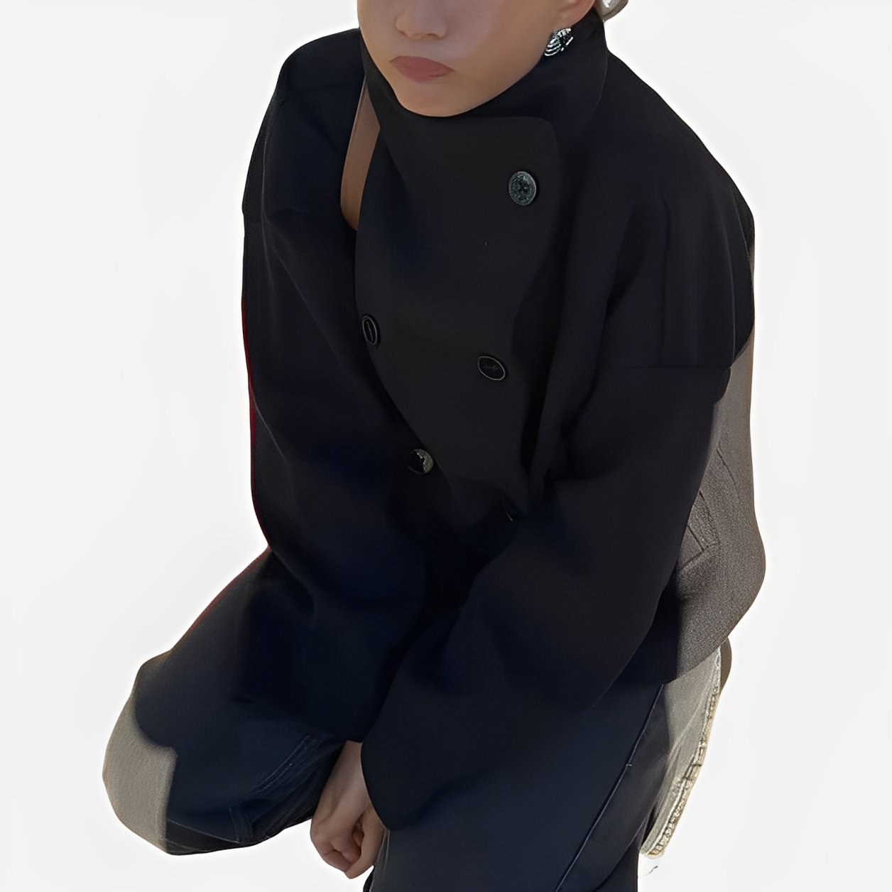 Carolyn - Elegant single-button wool blazer for women