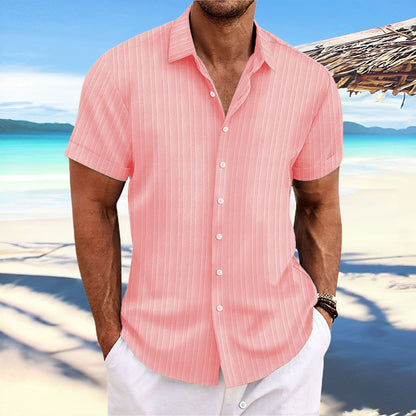 Dominic - Casual short-sleeve shirt with button placket for men