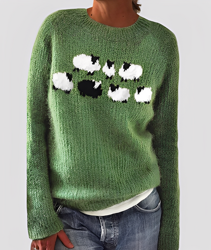 Christal - Κομψό, χαλαρά κομμένο μάλλινο πουλόβερ για γυναίκες