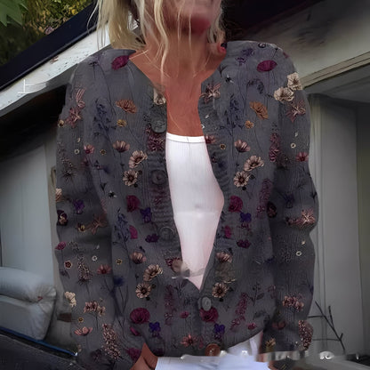 Wilda - Στιλάτη, ζεστή ζακέτα με λουλουδάτο μοτίβο για γυναίκες