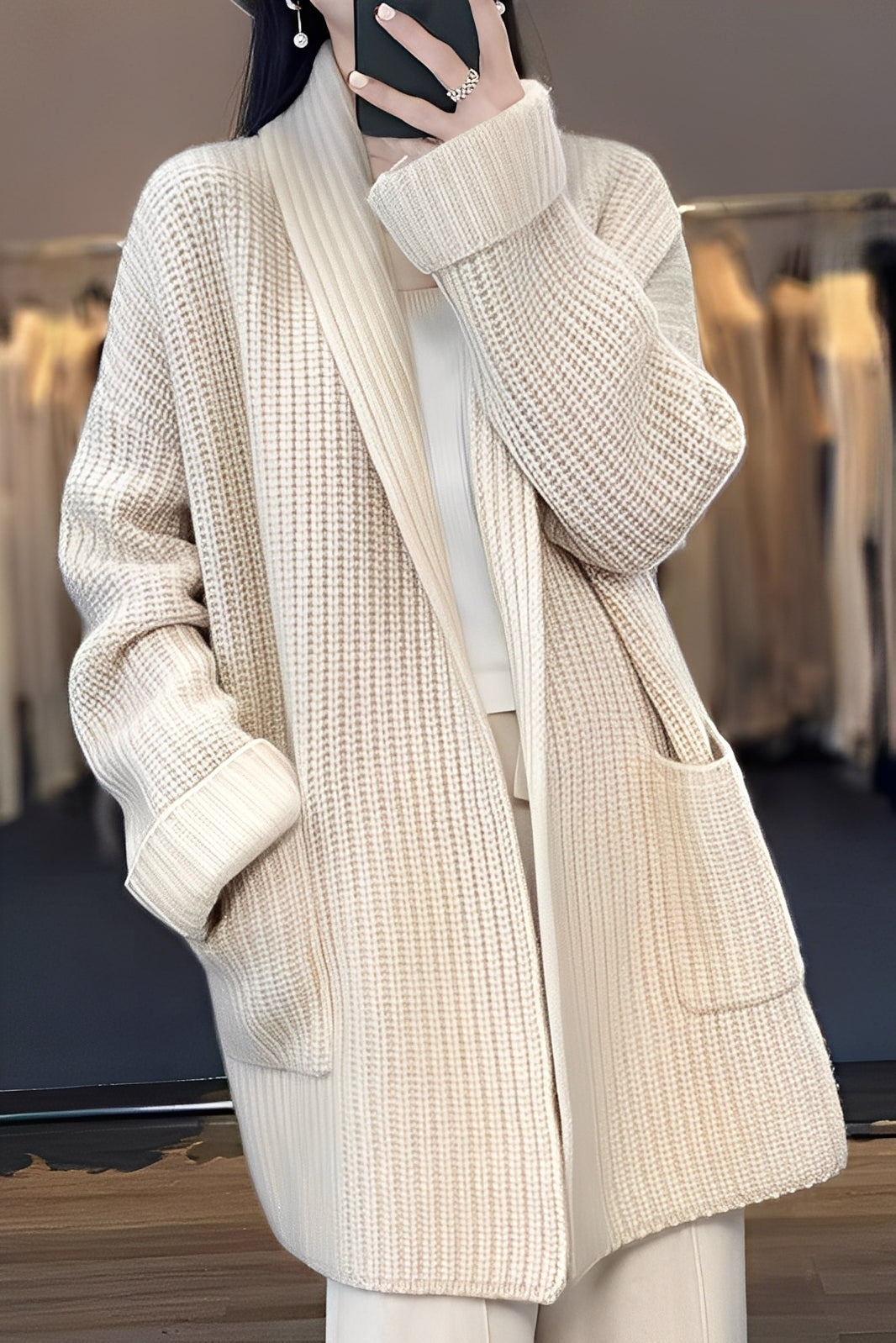 Suzanna - Κομψό μακρύ cardigan για γυναίκες