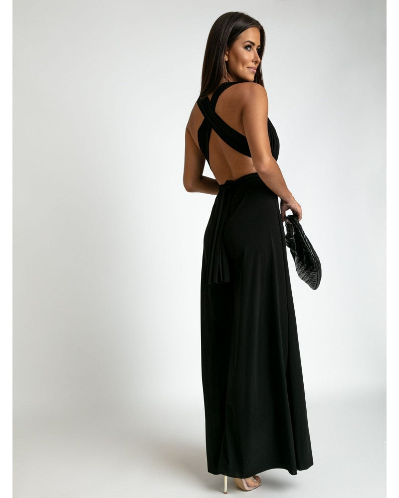 FlairFashion - Sleeveless Jumpsuit with Flattering V-Neck