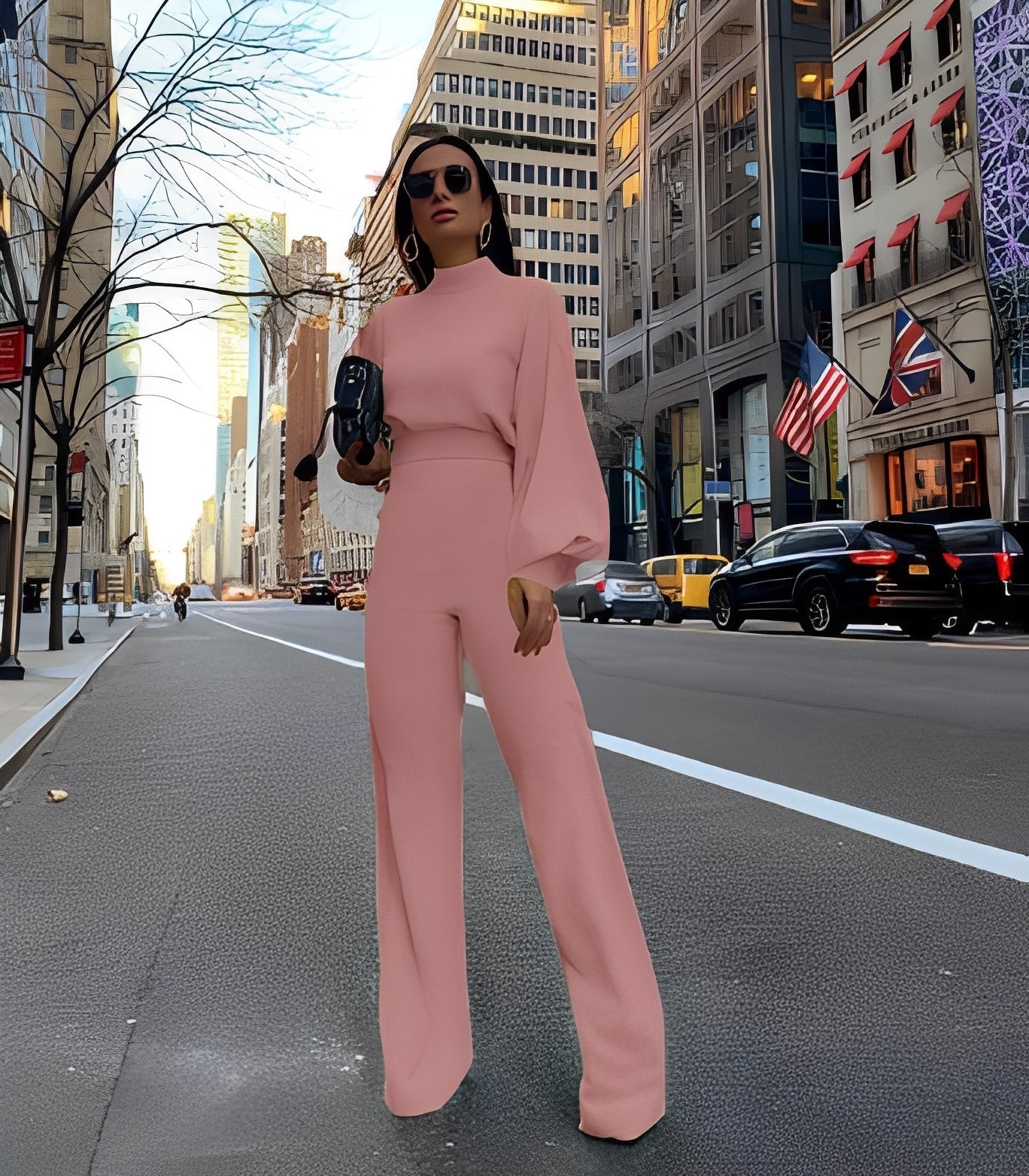 Rebeccah - Στιλάτη μακρυμάνικη ολόσωμη φόρμα για γυναίκες