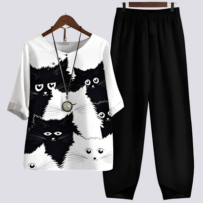 Jodie - Stylish, comfortable set with print for women