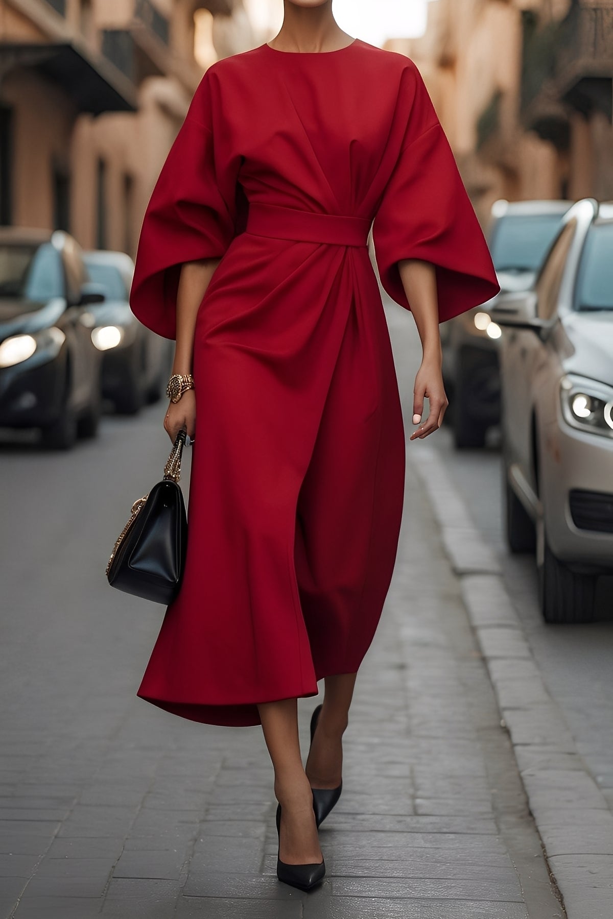 Nicole - Στιλάτο μεσοφόρι με φανάρια μανίκια για γυναίκες