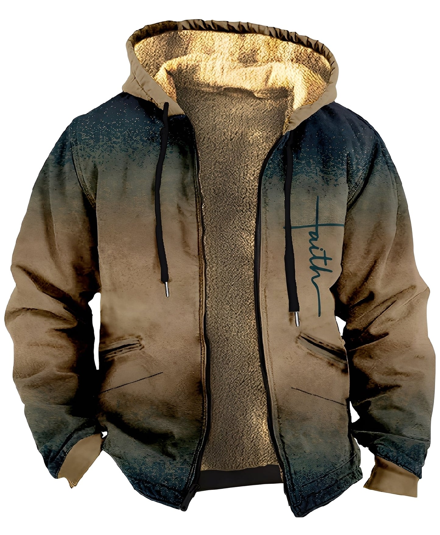 Mervin - Kolorowa aksamitna bluza z kapturem dla mężczyzn