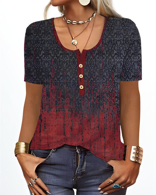 Charlee - Χαλαρή Boho-Μπλούζα με V-Λαιμόκοψη για Γυναίκες