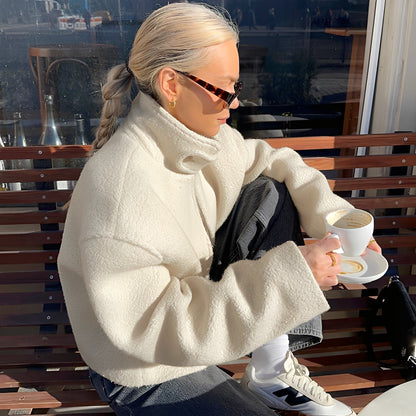 Shania - Μοντέρνο, καθημερινό oversize fleece παλτό για γυναίκες