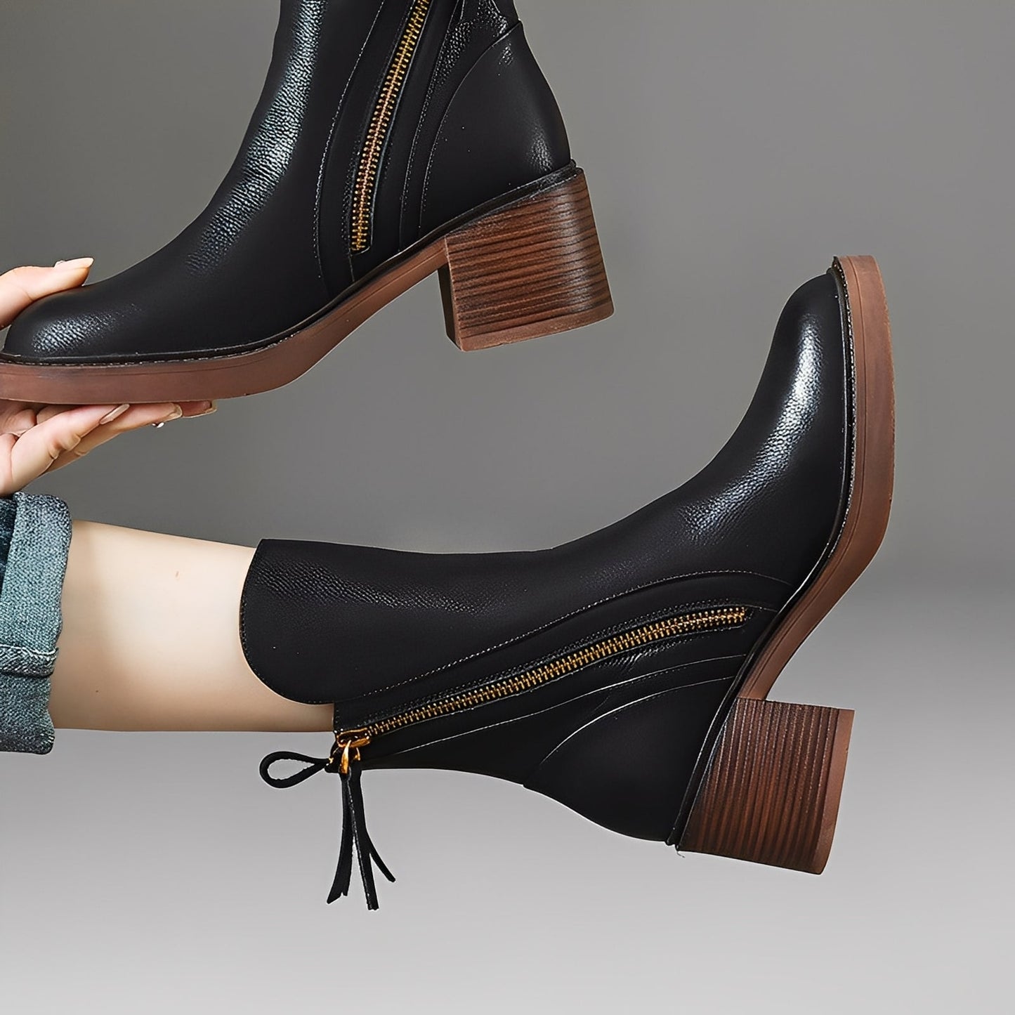 Pamella - Classic leather boots for women