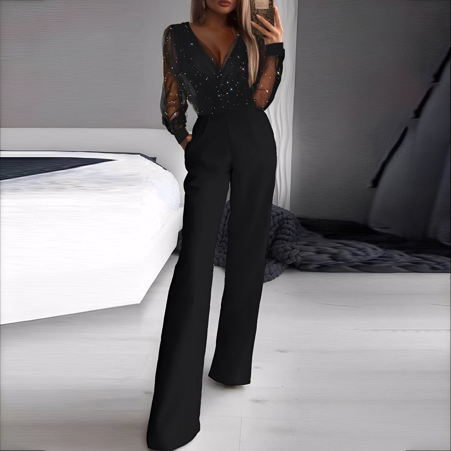 Morgana - Κομψός Jumpsuit με ευρύ πόδι για γυναίκες
