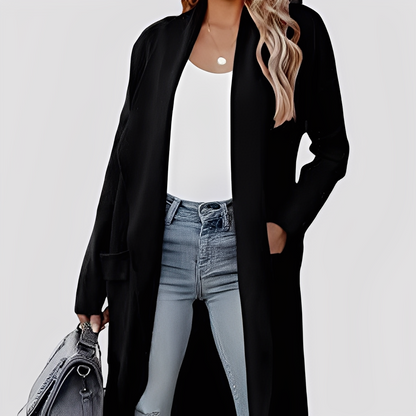 Chantal - Χαλαρό μακρύ τουίντ πλεκτό ζακέτα για γυναίκες