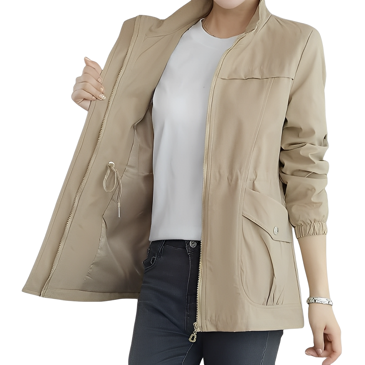 Gwenda - Stylish jacket with adjustable waist for women