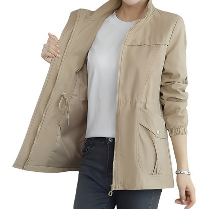Gwenda - Stylish jacket with adjustable waist for women