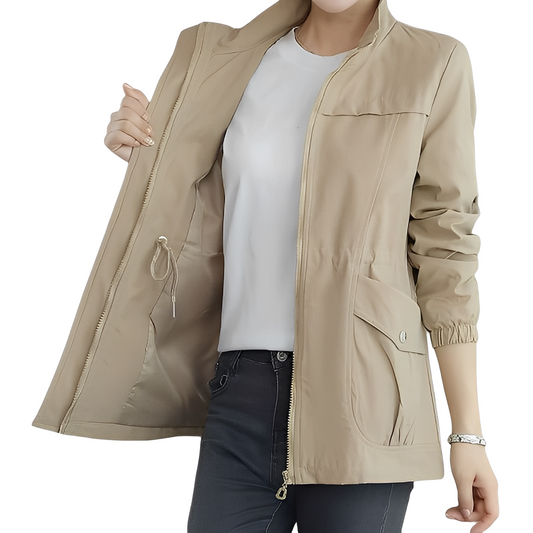 Gwenda - Stylish jacket with adjustable waist for women