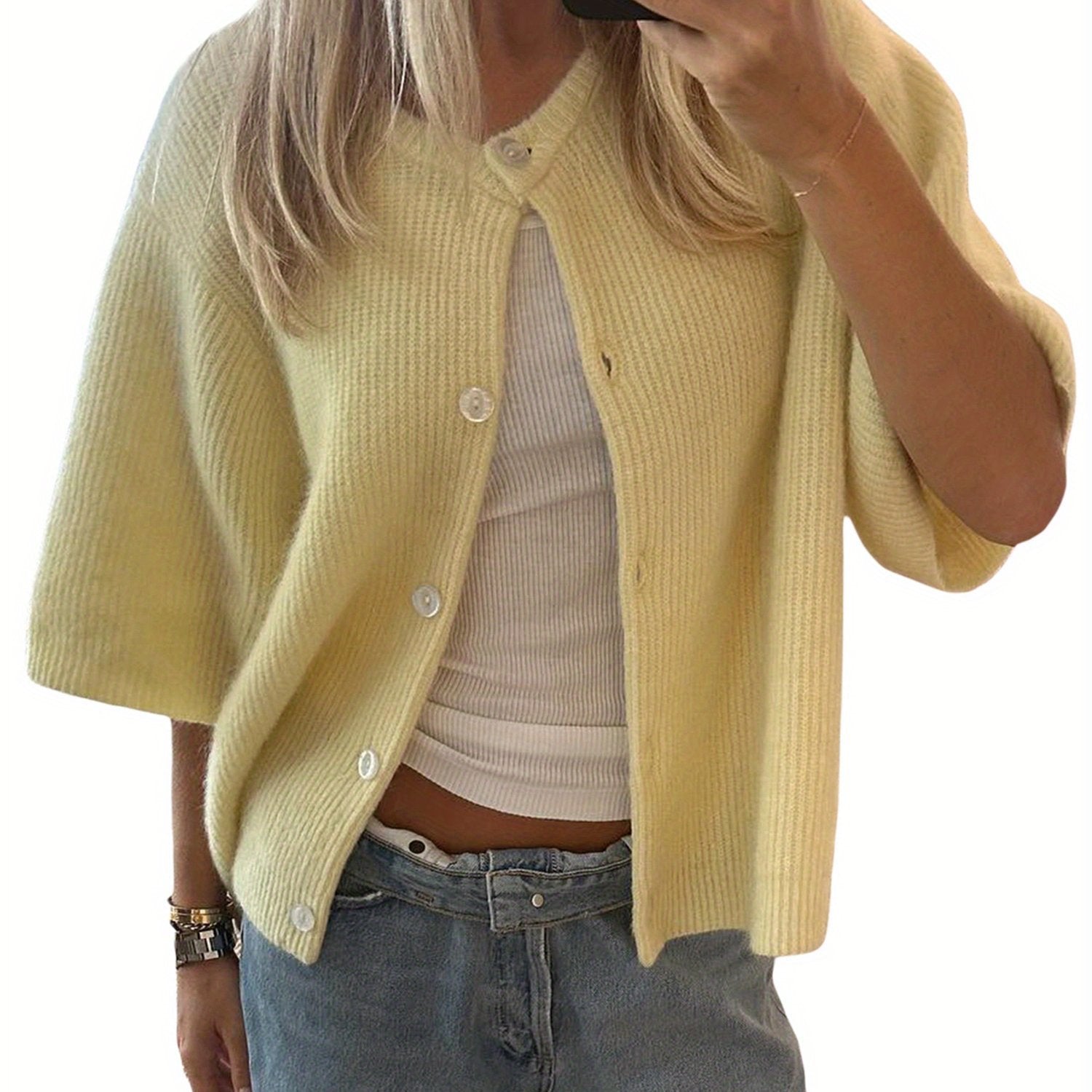 Margie - Loose Cardigan with Short Sleeves for Women