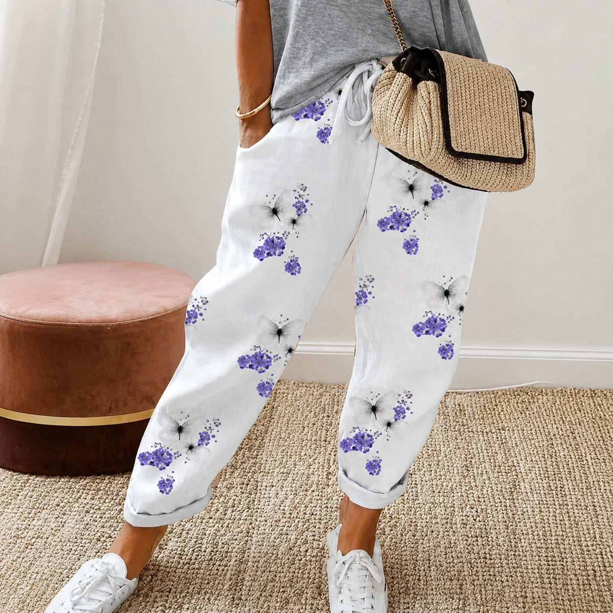 Chelease - Casual Adjustable Waist Pants