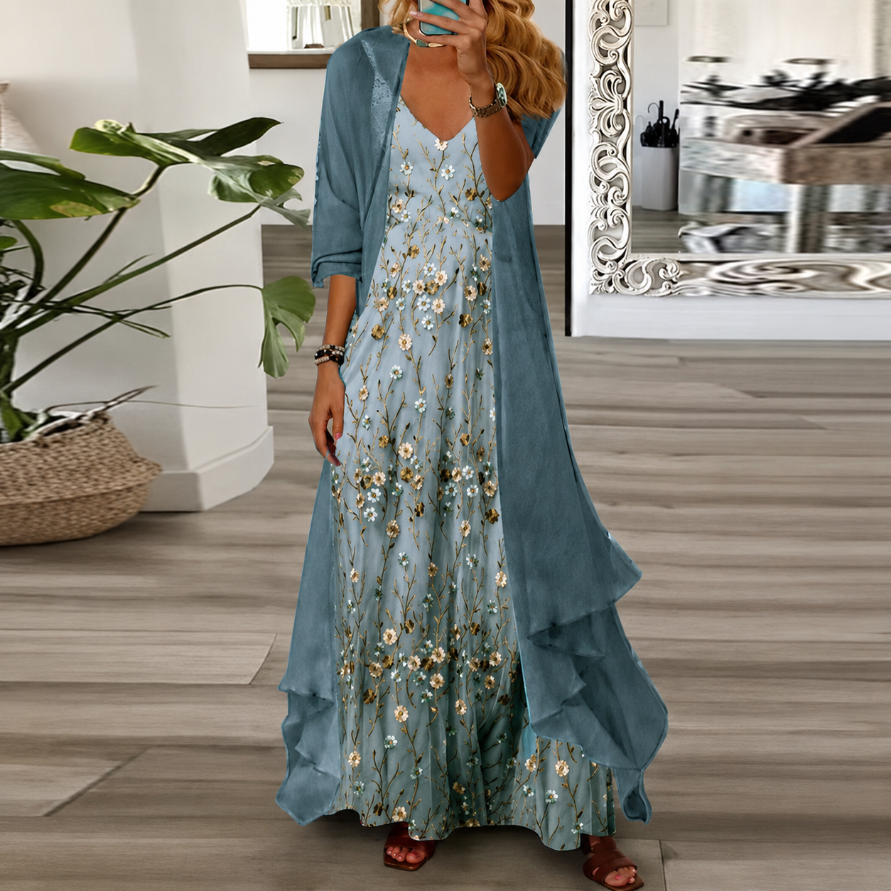 Derivia - Stylish Two-Piece Long Dress