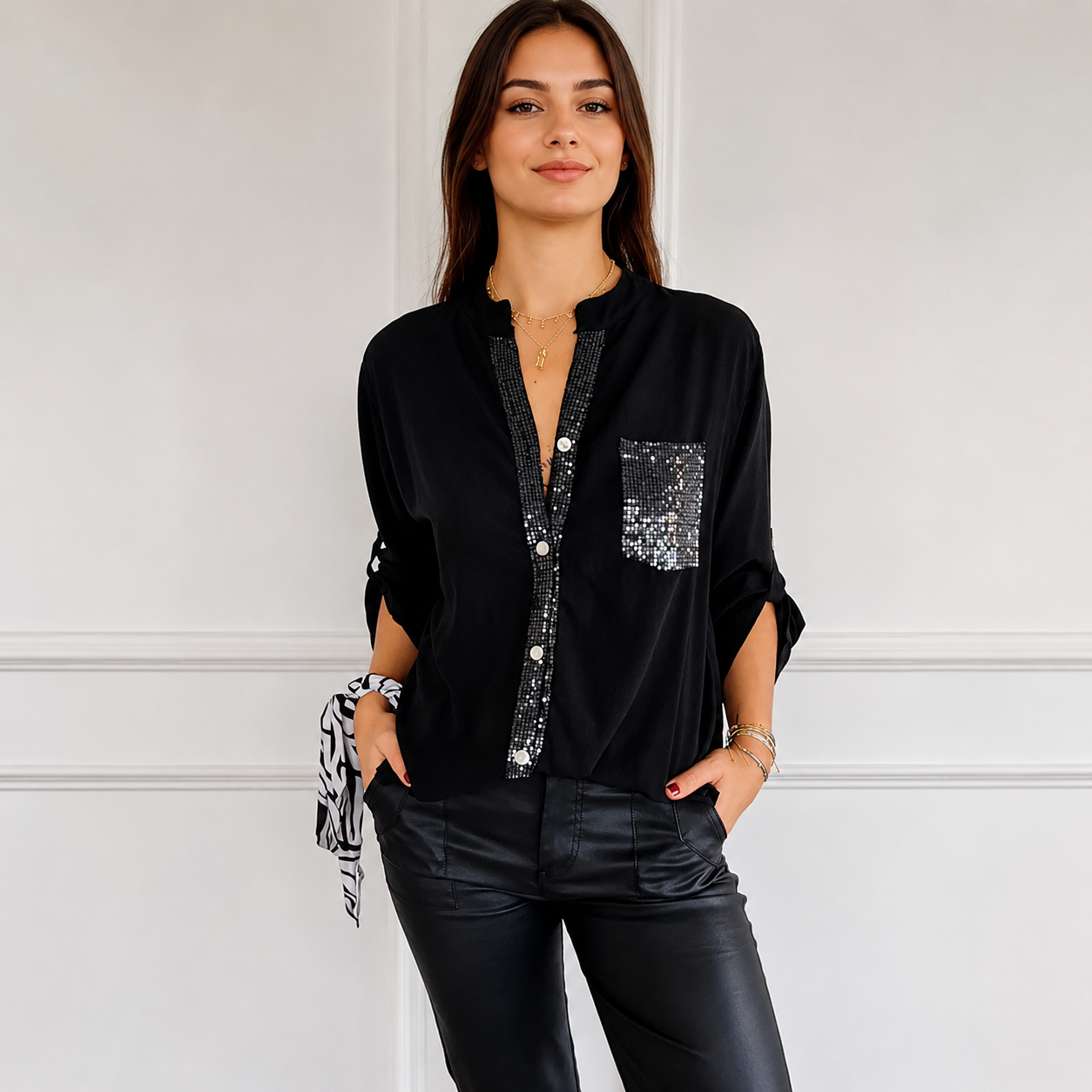 Chalise - Elegant Button Down Blouse
