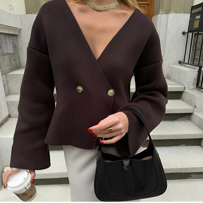 Anjelica - Ελαφριά, χαλαρά πλεκτή ζακέτα για γυναίκες