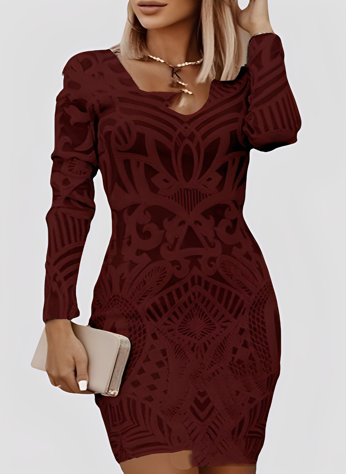 Caitlyn - Stylish, long-sleeve Slim-Fit dress for women