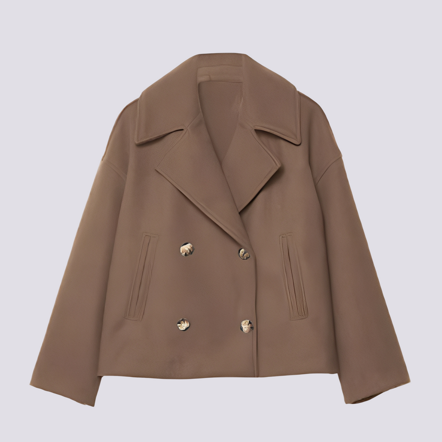 Bethney - Veste courte élégante en laine avec col pour femmes