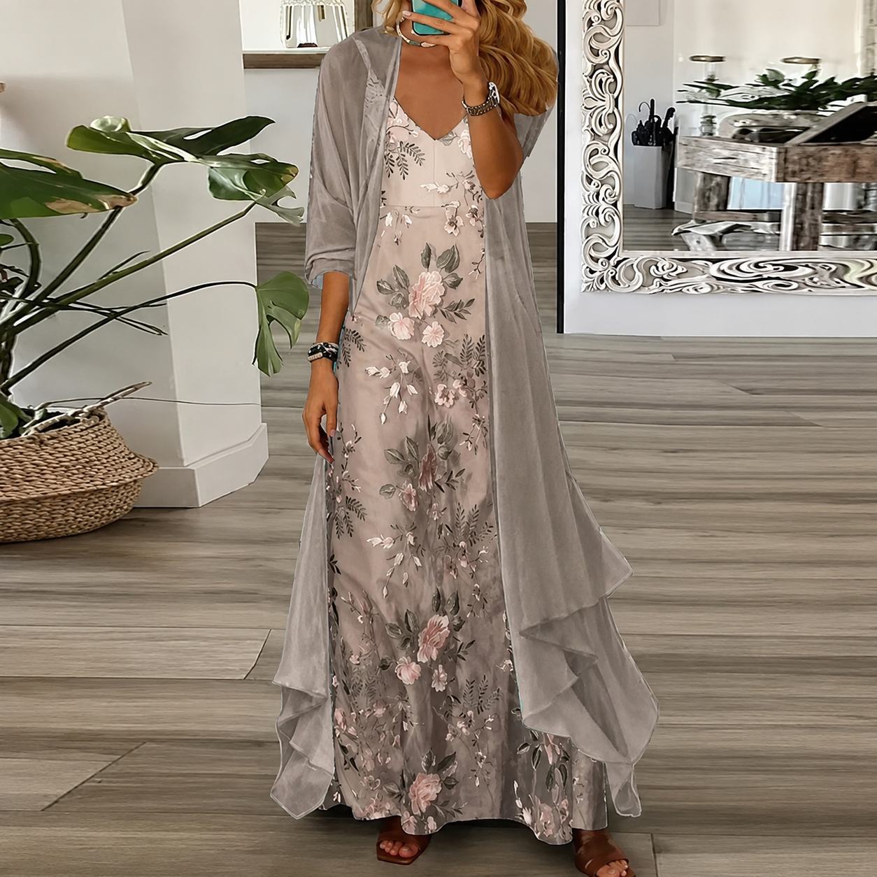Derivia - Stylish Two-Piece Long Dress