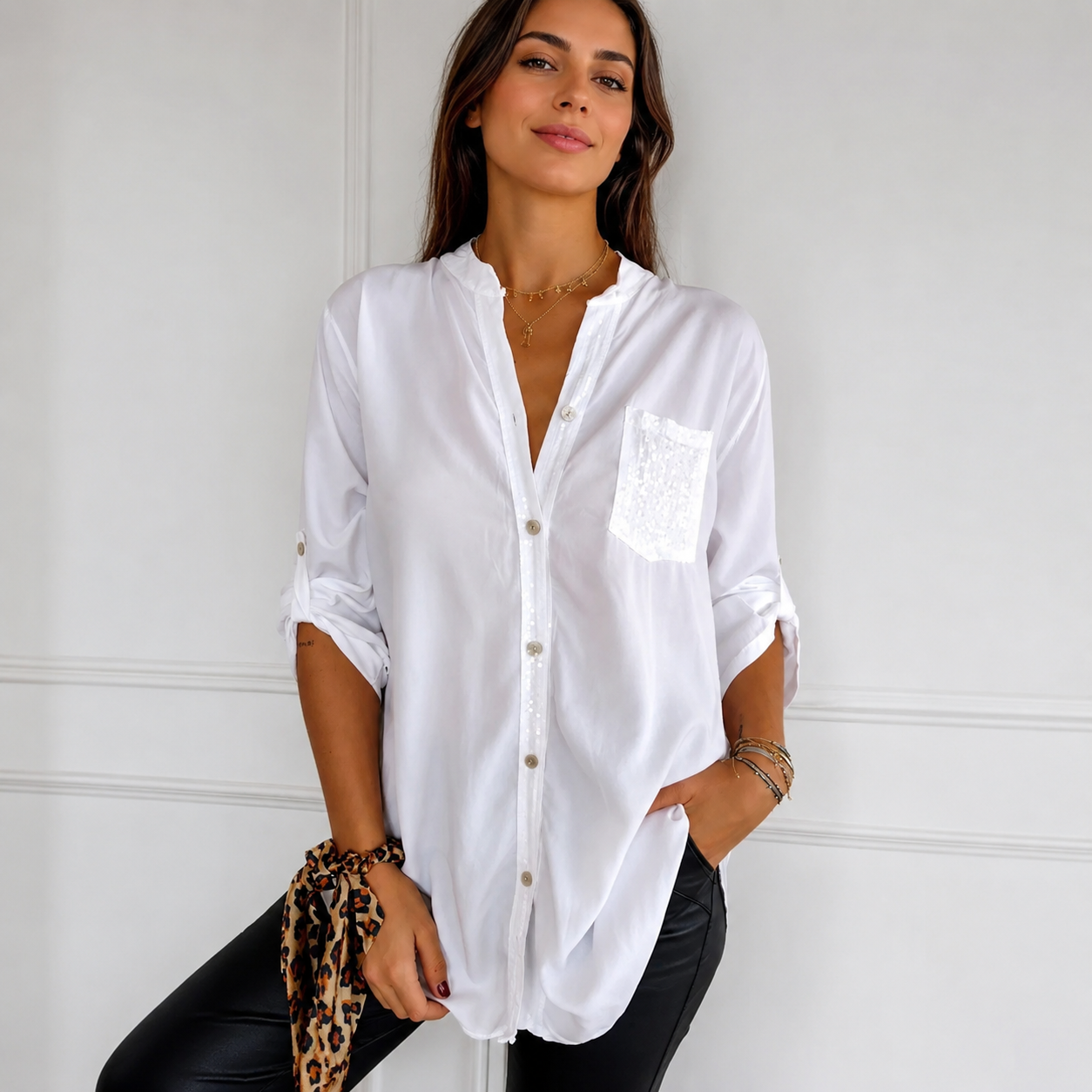 Chalise - Elegant Button Down Blouse