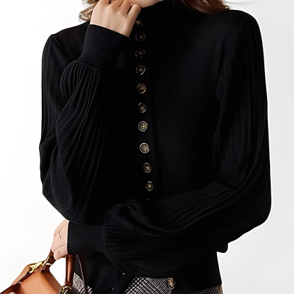 Adelyn - Καθημερινό Πλεκτό Μπλούζα με Φανάρια Μανίκια για Γυναίκες