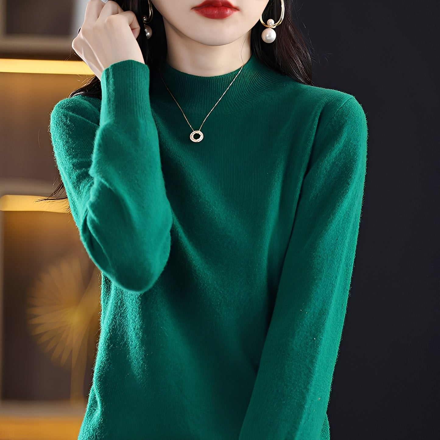 Natille - Χαλαρός κασμιρένιος πουλόβερ από μαλλί για γυναίκες