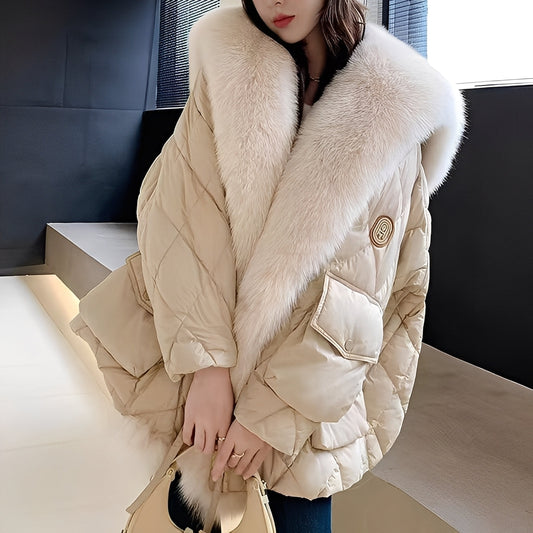 Marjorie - Modern Down Jacket with Fur Collar for Women