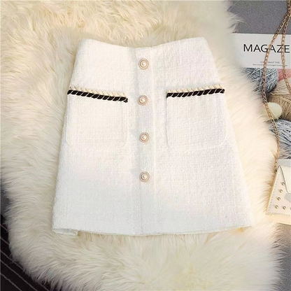 Dorothea - Tweed A-Line Skirt with High Waist